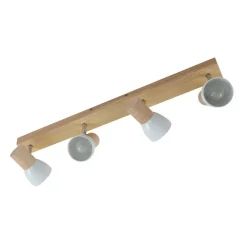 loftlampe Thorin, 67 cm, 4 lyskilder, hvid, træ, E14^Lindby Outlet