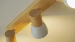 loftlampe Thorin, 67 cm, 4 lyskilder, hvid, træ, E14^Lindby Outlet