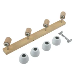 loftlampe Thorin, 67 cm, 4 lyskilder, hvid, træ, E14^Lindby Outlet