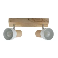 loftlampe Thorin, 27 cm, 2 lyskilder, hvid, træ, E14^Lindby