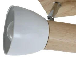 loftlampe Thorin, 27 cm, 2 lyskilder, hvid, træ, E14^Lindby