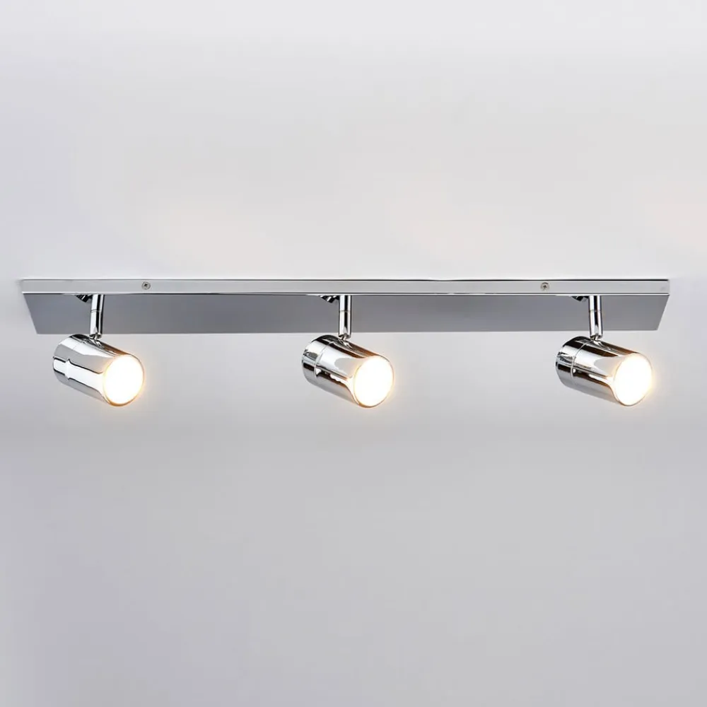 Lindby Gang|Loftlamper>loftlampe til bad Dejan, 65 cm, 3 lyskilder, krom, IP44