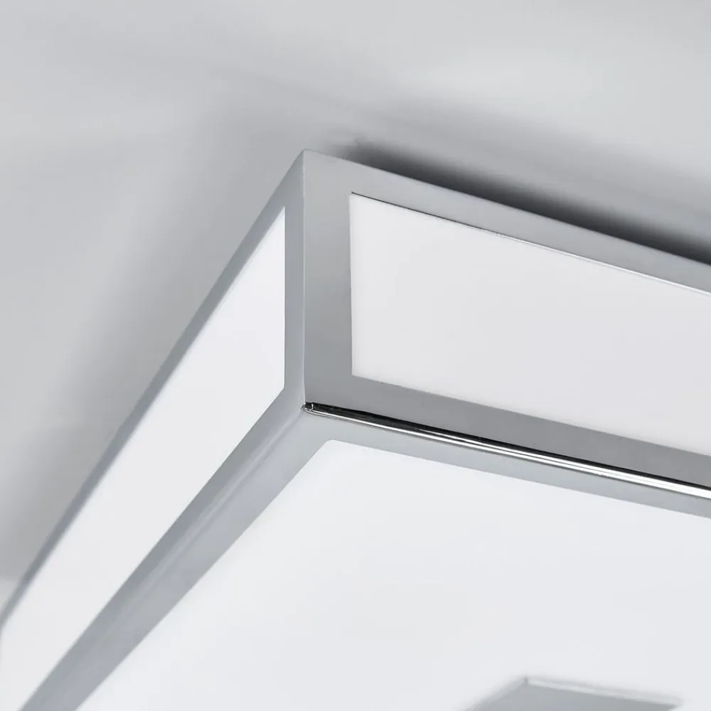 loftlampe til badeværelset Eniola, 30 cm, hvid/grå, IP44^Lindby Discount