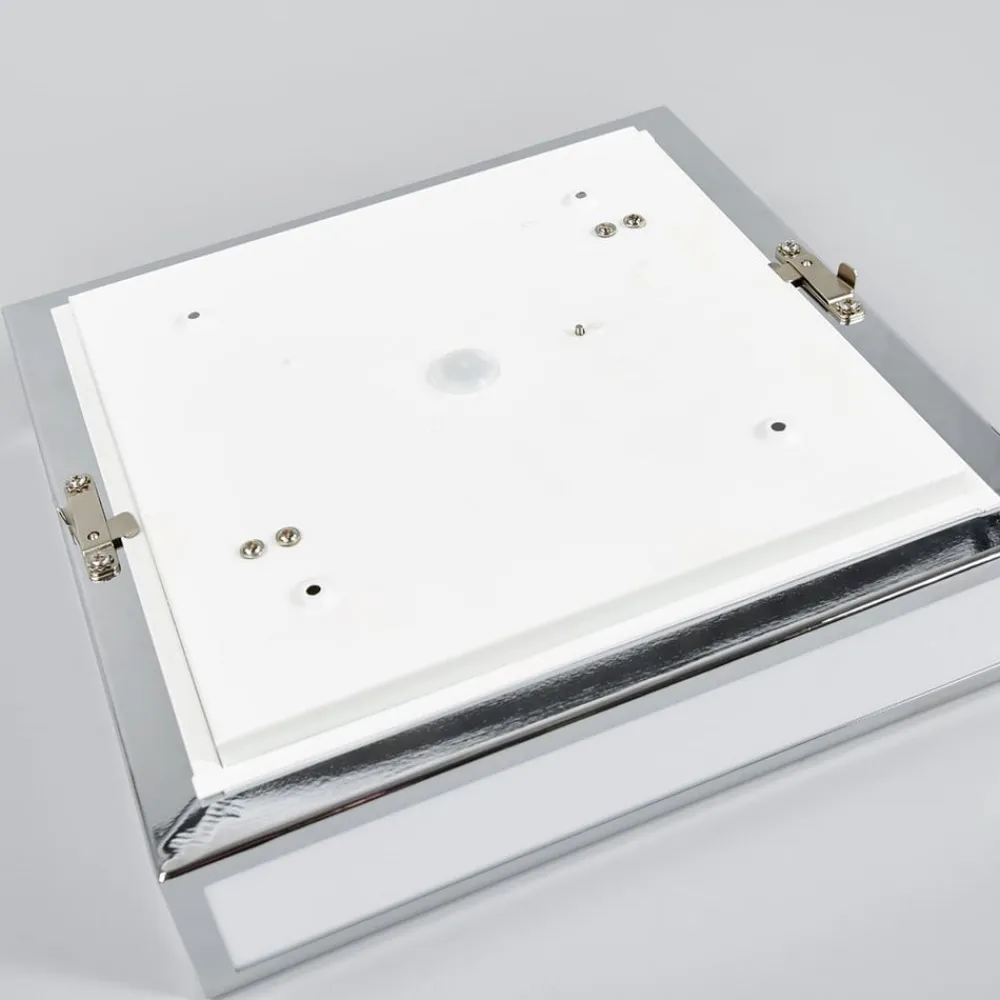 loftlampe til badeværelset Eniola, 30 cm, hvid/grå, IP44^Lindby Discount