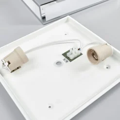 loftlampe til badeværelset Eniola, 30 cm, hvid/grå, IP44^Lindby Discount