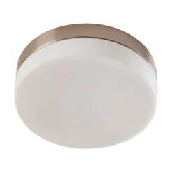 Lindby loftlampe til badeværelset Amilia, Ø 23,5 cm, E27, nikkel, glas