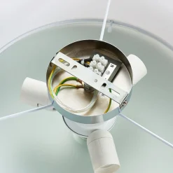 Lindby loftlampe Tobia, brun, tekstil, Ø 50 cm, E27