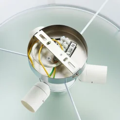 Lindby loftlampe Tobia, grå, tekstil, Ø 50 cm, E27