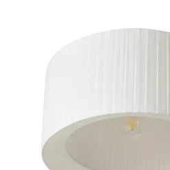 loftlampe Virelle, hvid, tekstil, Ø 40 cm, E27^Lindby New