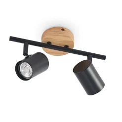 loftlampe Xiomara, 2 lyskilder, 27 cm lang, træ^Lindby Online