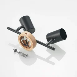 loftlampe Xiomara, 2 lyskilder, 27 cm lang, træ^Lindby Online