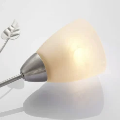 loftlampe Yannie, 6 lyskilder, 106 cm, nikkel/hvid, glas^Lindby Discount