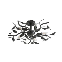 loftlampe Yos, 5 lyskilder, 58 cm, sort-guld, E14^Lindby Hot