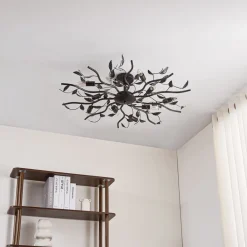 Lindby loftlampe Yos, 10 lyskilder, 95 cm, sort-guld, E14