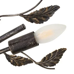 Lindby loftlampe Yos, 8 lyskilder, 85 cm, sort-guld, E14