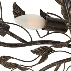 Lindby loftlampe Yos, 8 lyskilder, 85 cm, sort-guld, E14