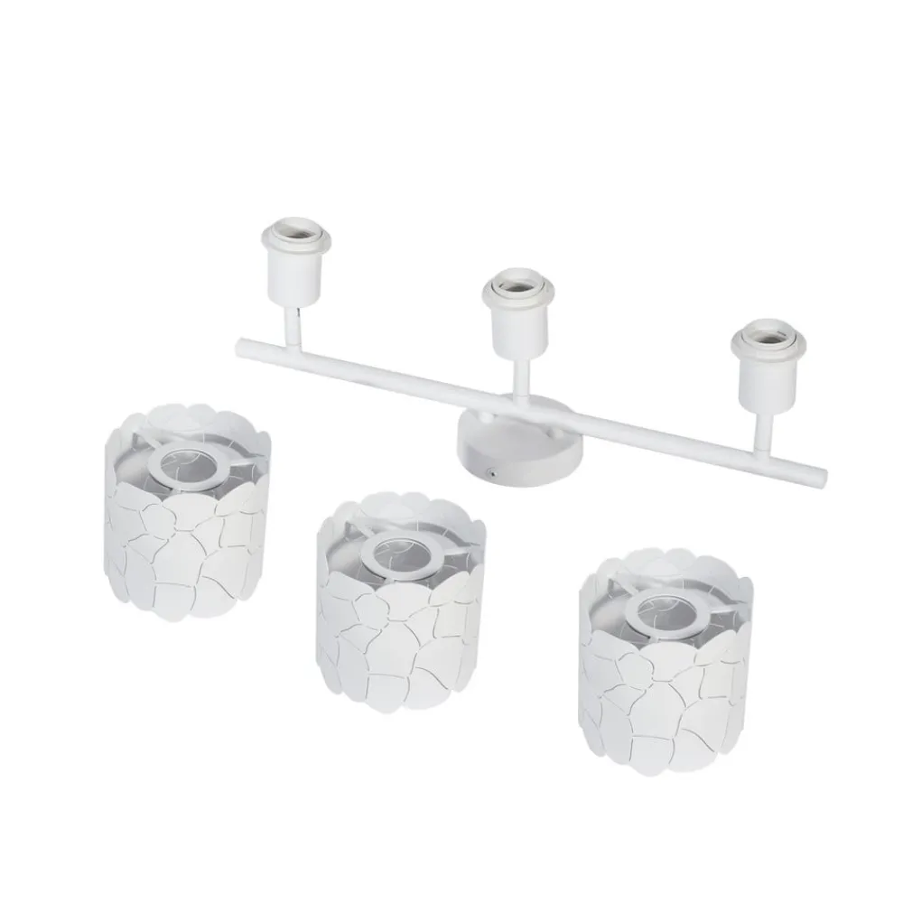 Lindby loftslampe Aralena, hvid, 3 lyskilder, længde 70,5 cm