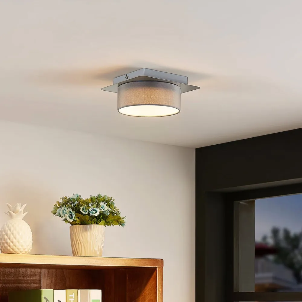 Lindby loftslampe Aviola, metal, tekstil, 18 cm lang