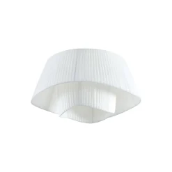 Lindby loftslampe Eryndor, hvid, tekstil, Ø 47 cm, E27