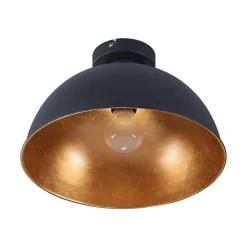 loftslampe Lya, Ø 31 cm, sort-guld, metal, E27^Lindby New