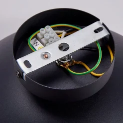 loftslampe Lya, Ø 31 cm, sort-guld, metal, E27^Lindby New