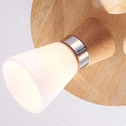 loftslampe Vivica, Ø 26 cm, krom/træ, 3 lyskilder^Lindby Outlet