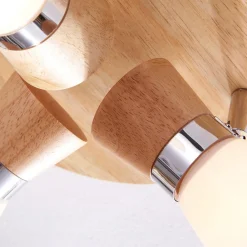 loftslampe Vivica, Ø 26 cm, krom/træ, 3 lyskilder^Lindby Outlet