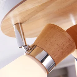 loftslampe Vivica, Ø 26 cm, krom/træ, 3 lyskilder^Lindby Outlet