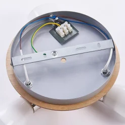 loftslampe Vivica, Ø 26 cm, krom/træ, 3 lyskilder^Lindby Outlet