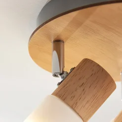 loftspot Christoph, 20 cm, 3 lyskilder, træ, rondel^Lindby Best