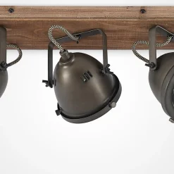 Lindby loftspot Farovi, sort, 44 cm, 3 lyskilder, træ, GU10