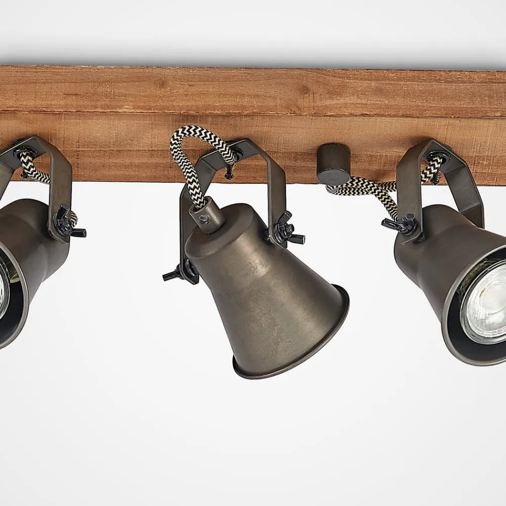 Lindby Loftlamper>loftspot Grandesa, 35 cm, 4 lyskilder, træ, metal