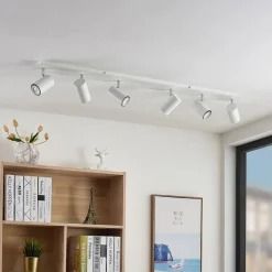 loftspot Joffrey, 116 cm, hvid, 6 lyskilder, GU10^Lindby Discount