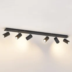 Lindby loftspot Joffrey, 116 cm, sort, 6 lyskilder, GU10