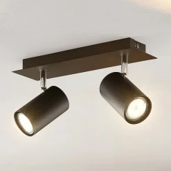 Lindby Gang|Loftlamper>loftspot Joffrey, 31 cm, 2 lyskilder, sort, GU10