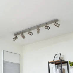 loftspot Joffrey, 116 cm, nikkel, 6 lyskilder, GU10^Lindby Online