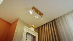 loftspot Merela, hvid, 45 cm, 3 lyskilder, træ, E14^Lindby