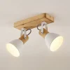 loftspot Merela, hvid, 28 cm, 2 lyskilder, træ, E14^Lindby Outlet