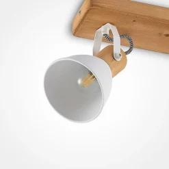 loftspot Merela, hvid, 28 cm, 2 lyskilder, træ, E14^Lindby Outlet