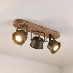 loftspot Rubinjo, 45 cm, 3 lyskilder, træ, GU10^Lindby New