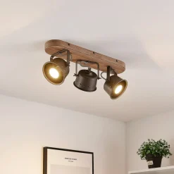 loftspot Rubinjo, 45 cm, 3 lyskilder, træ, GU10^Lindby New