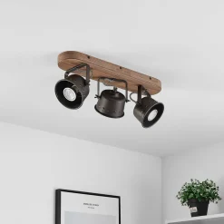 loftspot Rubinjo, 45 cm, 3 lyskilder, træ, GU10^Lindby New