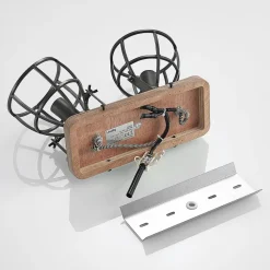 loftspot Rutger, 36 cm, 2 lyskilder, træ, bur, E14^Lindby Discount