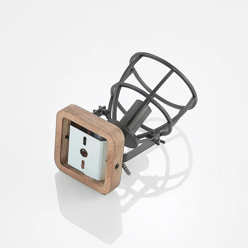 Lindby Væglamper|Væglamper>loftspot Rutger, 16 cm, 2 lyskilder, træ, bur, E14