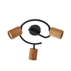 loftspot Stralino, 3 lyskilder, Ø31cm, træ, GU10^Lindby Clearance