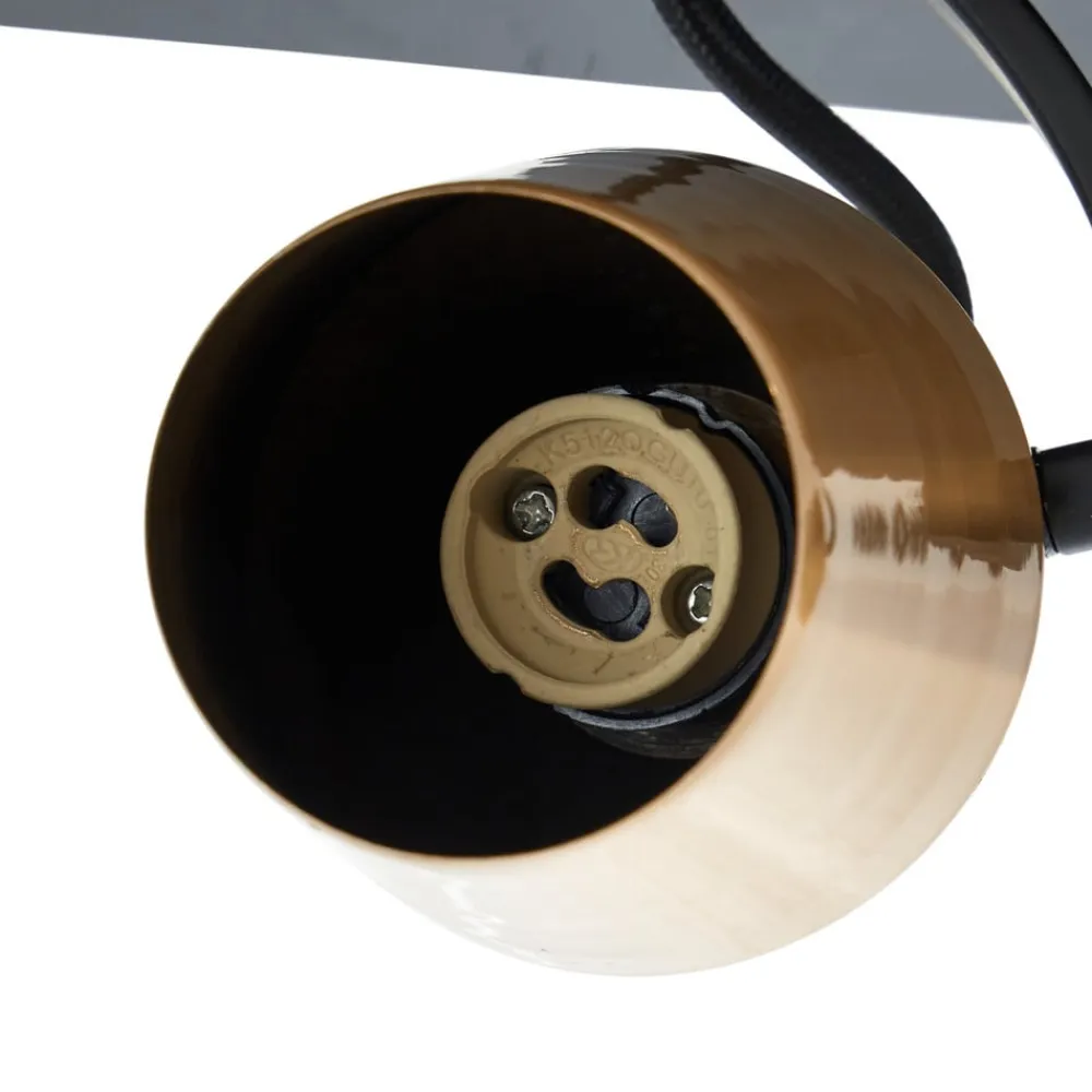 Lindby Spotlights>loftspot Sylveria, 4-lys, sort/guld, jern