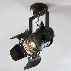 Lindby Gang|Loftlamper>loftspot Tilen, 1 lyskilde, sort, metal, 38 cm