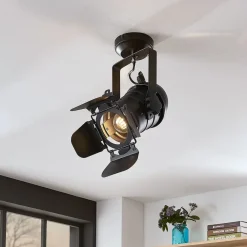 Lindby Gang|Loftlamper>loftspot Tilen, 1 lyskilde, sort, metal, 38 cm