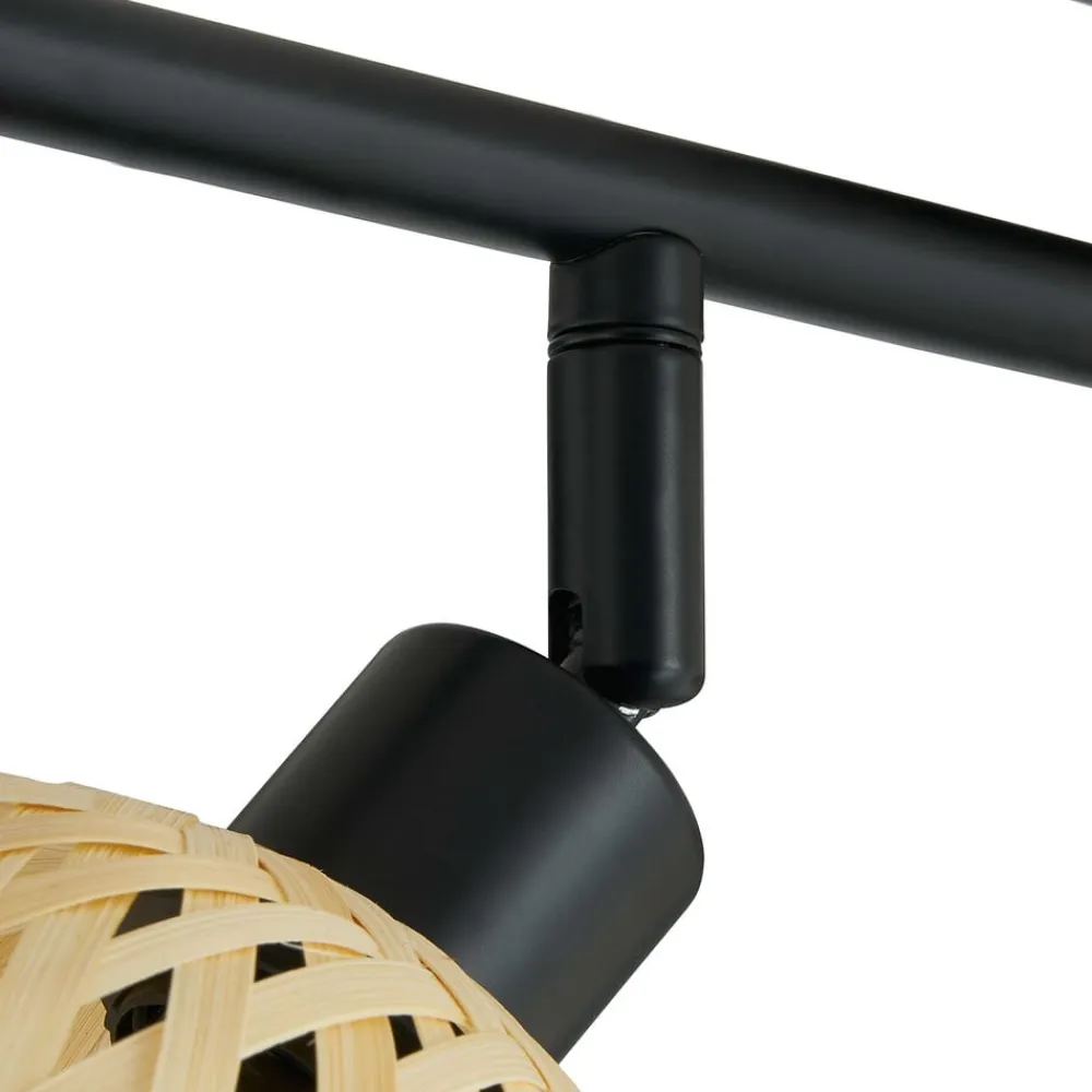 Lindby Spotlights>loftspot Youstin, 70,5 cm lang, bambus 4-lys, E14