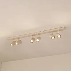 Lindby loftspots Kardis, beige, 6 lyskilder, metal, GU10